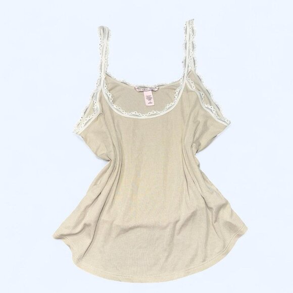 Victorias Secret Beige Lace Trim Cami - Picture 1 of 3